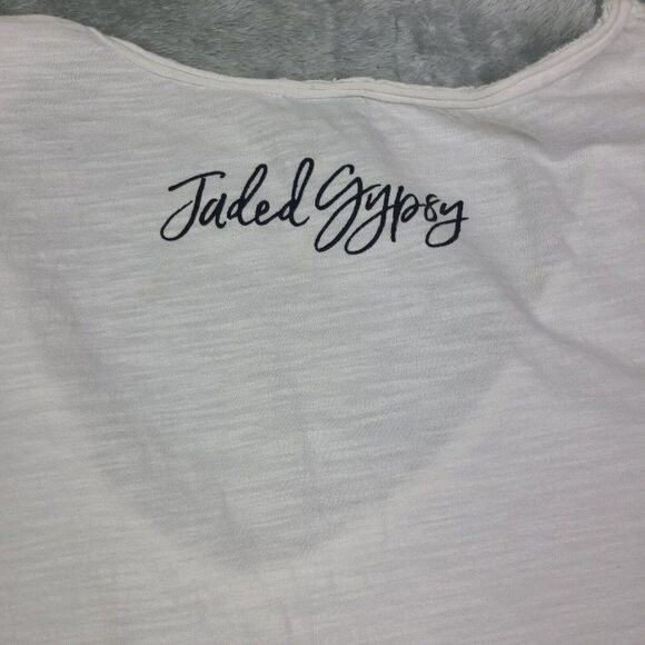 Jaded Gypsy Distressed Cotton Tee Top Gypsy Bull Size Large Jaded Gypsy - Picture 6 of 12